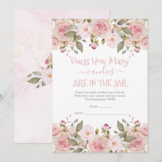 Bloemige Raad hoeveel snoepjes in de pot spelkaart Kaart (Voorkant / Achterkant)