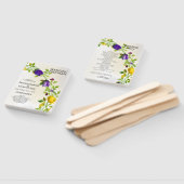 Bloemige rechthoekige huwelijksprogramma  handwaaier (Niet-gemonteerd)