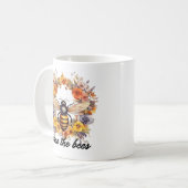 Bloemige Red de Bijen Koffiemok (Voorkant links)