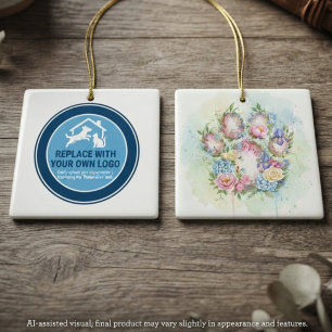 Bloemige Reddingsactie voor Huisdieren Vrijwillige Keramisch Ornament