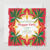 Bloemige Reggae Palmen Aanpasbaar Feest Kaart (Voorkant)
