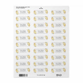 Bloemige retouradreslabels geel etiket (Full Sheet)