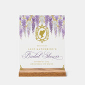 Bloemige Retro Bruiloft Uitnodiging Welkom Acryl Bord (Voorkant)