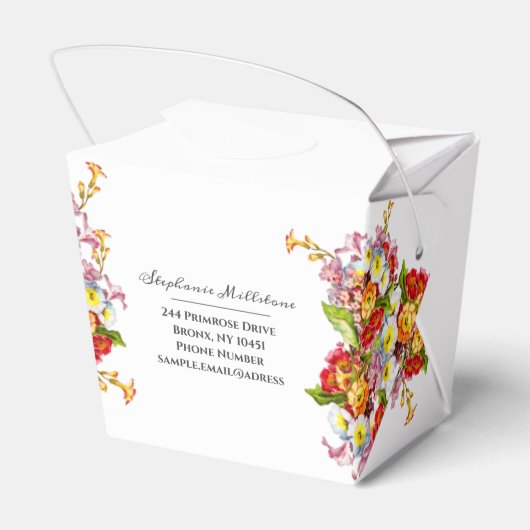 Bloemige Retro Lente Bloemen Sleutelbloem Professi Bedankdoosjes (Achterkant)