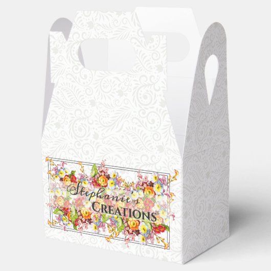 Bloemige Retro Lente Bloemen Sleutelbloem Professi Bedankdoosjes (Geopend)