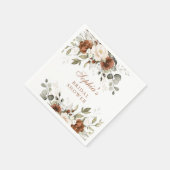 Bloemige Roest Crème Groen Goud Bruidsmeisjesfeest Servet (Hoek)