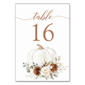 Bloemige Roest Crème Pompoen Herfst Landelijke Taf Kaart (Voorkant)