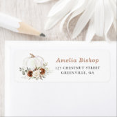 Bloemige Roest Crème Pompoen Herfst Retouradres Etiket (Insitu)