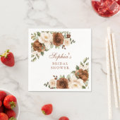 Bloemige Roest Peach Groene Goud Bruiloft Feest  Servet (Insitu)