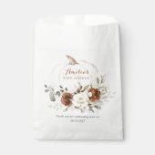 Bloemige Roest Pompoen Groene Herfst Baby Shower Bedankzakje (Voorkant)