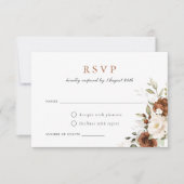 Bloemige Roest Pompoen Groenery Huwelijk RSVP Kaart (Voorkant)