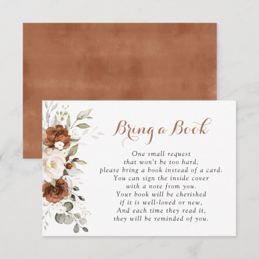 Bloemige Roestige Pompoen Baby Shower Breng een Bo RSVP Kaartje (Voorkant / Achterkant)