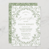 Bloemige Romantiek Chinoiserie Salie Bruidscadeau Kaart (Voorkant / Achterkant)