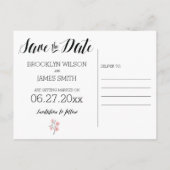 Bloemige Romantische Save The Date-ansichtkaarten Aankondigingskaart (Achterkant)