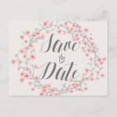 Bloemige Romantische Save The Date-ansichtkaarten  Aankondigingskaart (Voorkant)