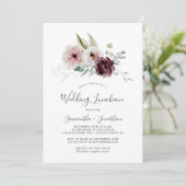 Bloemige romantische trouwlunch kaart (Staand voorkant)