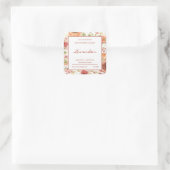 Bloemige roodbruine ingrediënten product vierkante sticker (Tas)