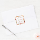 Bloemige roodbruine ingrediënten product vierkante sticker (Envelop)