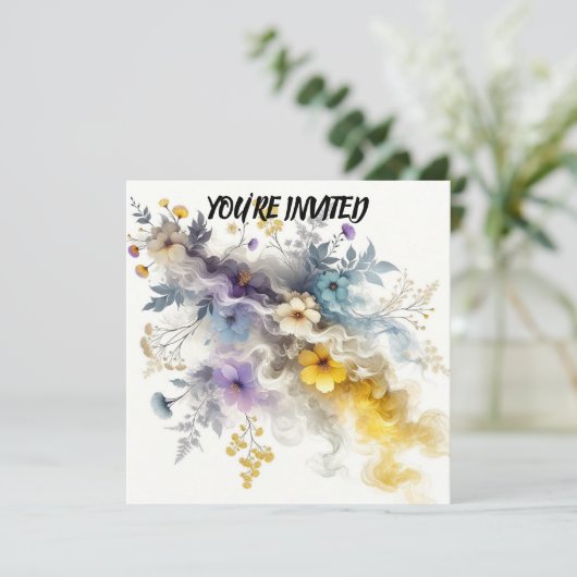 Bloemige Rookkleur: Delicate Schoonheid in Levendi Kaart (Staand voorkant)