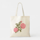 Bloemige Roos Initiële Letter Monogram Naam Koppel Tote Bag (Achterkant)