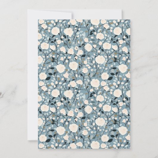 Bloemige Roos Romantische Trouwkaart 'Save The Dat (Achterkant)