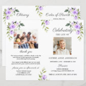 Bloemige rouwfoto-herdenkingsdienstprogramma (Voorkant / Achterkant)