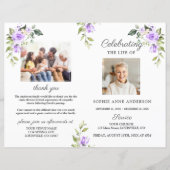 Bloemige rouwfoto-herdenkingsdienstprogramma (Voorkant)