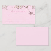 Bloemige Roze Afspraakkaart Visitekaartje (Voorkant / Achterkant)