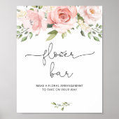 Bloemige roze bloem bar poster (Voorkant)