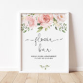 Bloemige roze bloem bar poster