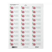 Bloemige roze bloem | Bruiloft Etiket (Full Sheet)