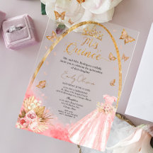 Bloemige Roze Blush Jurk Quinceanera