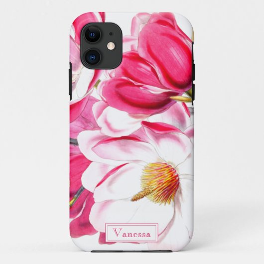 Bloemige roze botanische stijlvolle chic cadeau op Case-Mate iPhone case (Achterkant)