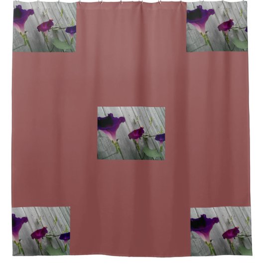 Bloemige roze douchegordijn (Voorkant)