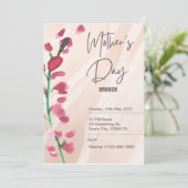 Bloemige Roze en Witte Moederdag Uitnodiging (Staand voorkant)