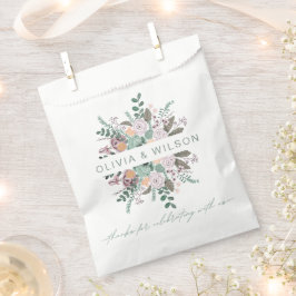 Bloemige roze eucalyptus groen blijf cadeau bedankzakje