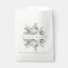 Bloemige roze eucalyptus groen blijf cadeau bedankzakje