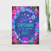 bloemige roze favoriete tante Verjaardag Kaart (Voorkant)