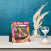  bloemige roze foto Gepersonaliseerd liefdesberich Fotoplaat (Insitu)