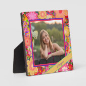  bloemige roze foto Gepersonaliseerd liefdesberich Fotoplaat (Voorkant)