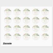 Bloemige Roze Gouden Confetti Bruidsdouche Ronde Sticker (Vel)