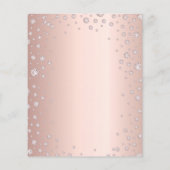 Bloemige roze gouden roze budget doop uitnodiging flyer (Achterkant)