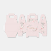 Bloemige Roze Groene Gouden Baby Shower Bedankdoosjes (Uitgevouwen)