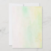 Bloemige Roze Groene Moderne Elegante Bruiloft Kaart (Achterkant)