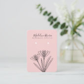 Bloemige Roze Handgemaakte Oorbellen Displaykaart Contactkaartje (Staand voorkant)