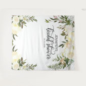 Bloemige Roze Ivoor Bruidsdouche FOTO Achtergrond Wandkleed (Voorkant (horizontaal))