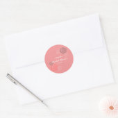 Bloemige roze koraal bruidsdouche favoriet sticker (Envelop)