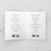 Bloemige Roze & Marineblauwe Hortensia Gevouwen Tr Programma (Binnen)