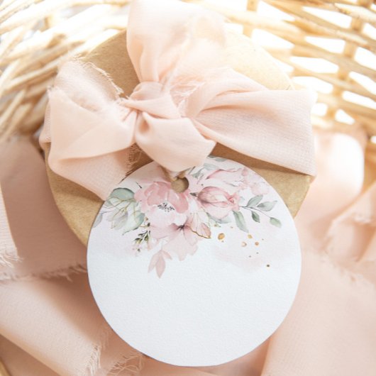 Bloemige roze Mimosa-bar lege saplabels Bedankjes Labels