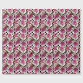 Bloemige Roze Planten Inpakpapier (Vlak)